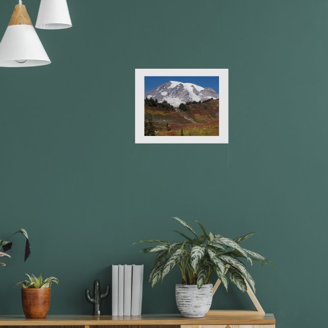 Mount Rainier Autumn Colour Landscape Poster (Living Room 1)