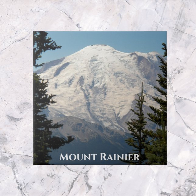 Mount Rainier Cascade Mountain Peak Ceramic Tile (In Situ)