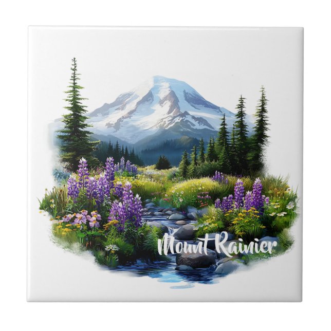 Mount Rainier  Ceramic Tile (Front)