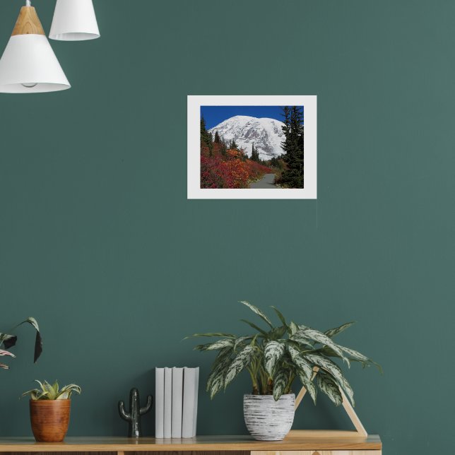 Mount Rainier Fall Colors Photographic Poster (Living Room 1)