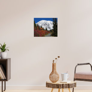 Mount Rainier Fall Colors Photographic Poster