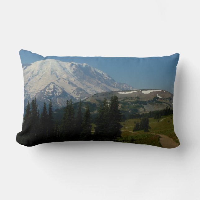 Mount Rainier from the Sourdough Ridge Trail Lumbar Cushion (Front)