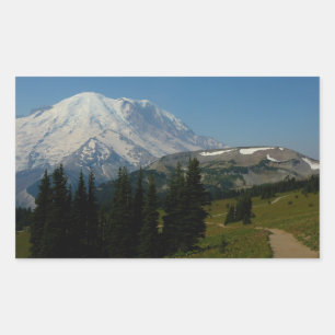 Mount Rainier from the Sourdough Ridge Trail Rectangular Sticker
