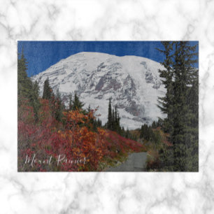 Mount Rainier Hiking Trail Fall Colour Cutting Board