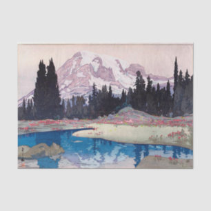 Mount Rainier, Hiroshi Yoshida, Woodcut Tissue Paper