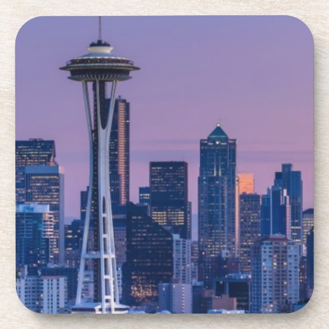 Mount Rainier in the background. Coaster (Front)