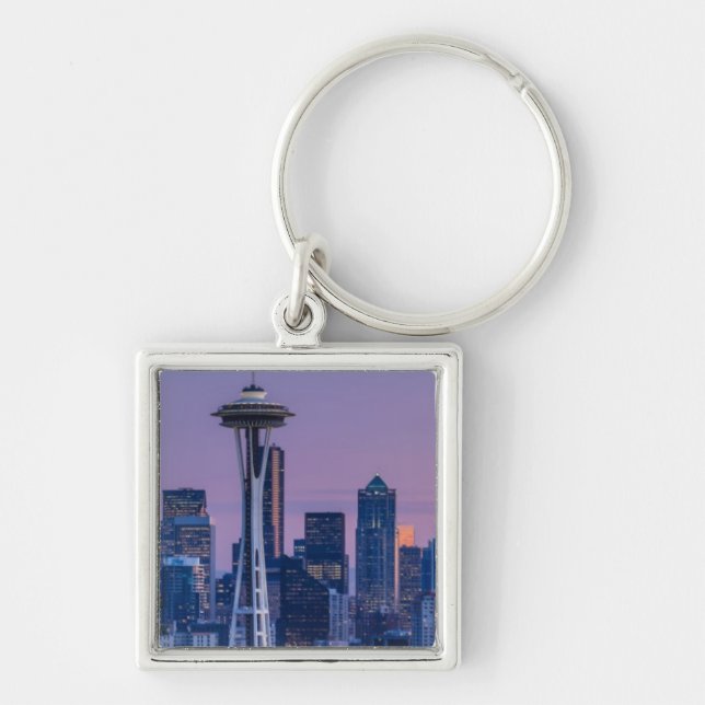 Mount Rainier in the background. Key Ring (Front)
