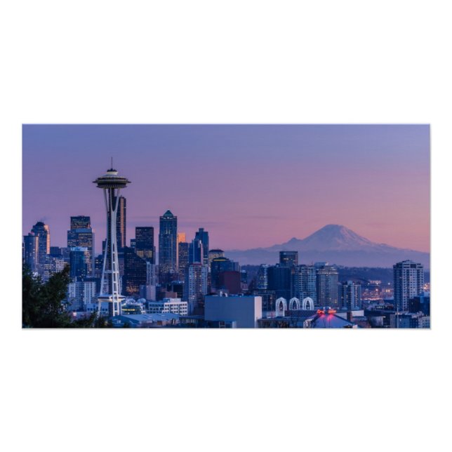 Mount Rainier in the background. Poster (Front)