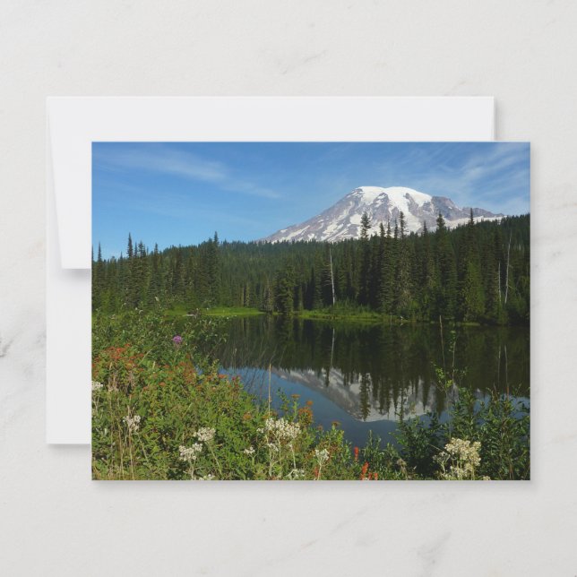 Mount Rainier Lake Reflection with Wildflowers (Front)