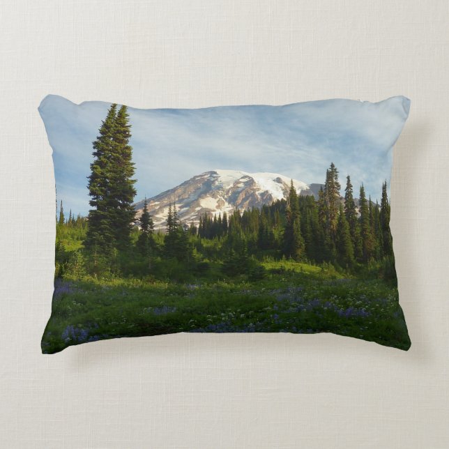 Mount Rainier Morning Light Decorative Cushion (Front)