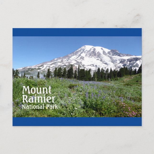 Mount Rainier N.P. with text Postcard (Front)