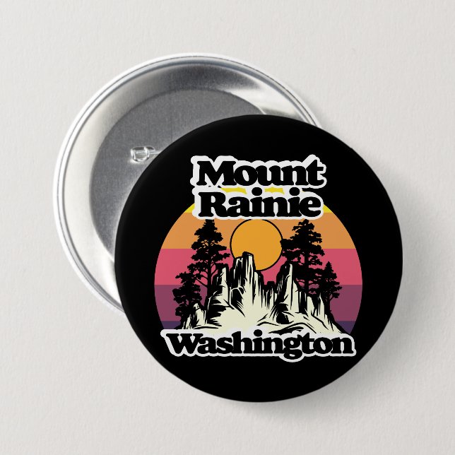 Mount Rainier National Park 7.5 Cm Round Badge (Front & Back)
