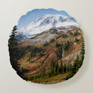 Mount Rainier National Park, autumn Round Cushion