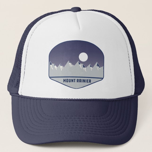 Mount Rainier National Park Camping Washington Trucker Hat (Front)