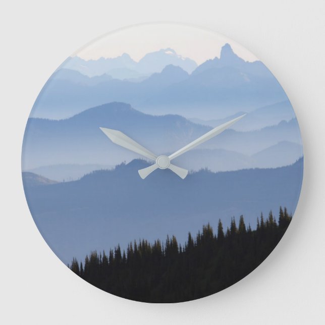 Mount Rainier National Park | Cascade Mountains Large Clock (Front)