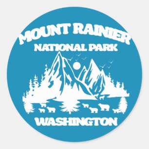 Mount Rainier National Park Classic Round Sticker