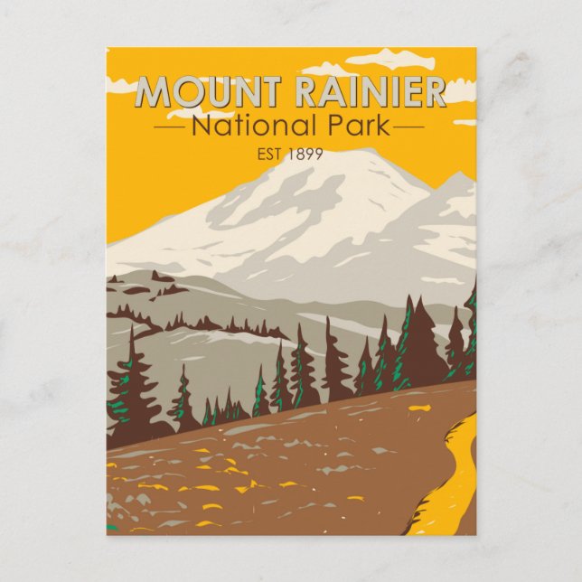 Mount Rainier National Park Cowlitz Divide Postcard (Front)