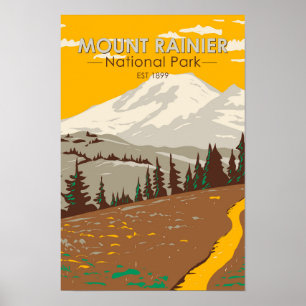 Mount Rainier National Park Cowlitz Divide Poster