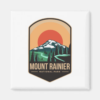 Mount rainier national park emblem patch logo magnet