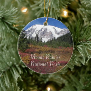 Mount Rainier National Park Holiday Ceramic Ornament