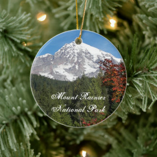 Mount Rainier National Park Holiday Ceramic Tree Decoration