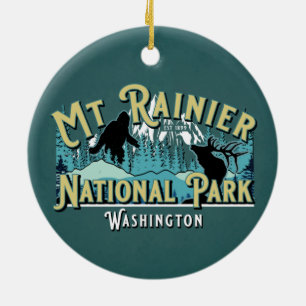 Mount Rainier National Park Holiday Keepsake Ceramic Ornament