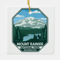 Mount Rainier National Park Minimal Retro Emblem