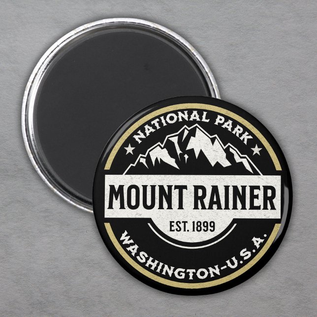 Mount Rainier National Park - Mountain Logo Magnet (Creator Uploaded)