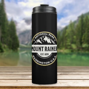 Mount Rainier National Park Mountain Logo Thermal Tumbler