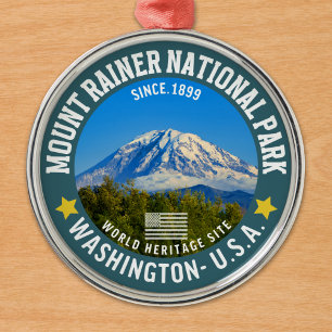 Mount Rainier National Park - Nature Lovers Gift Metal Ornament