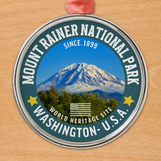 Mount Rainier National Park - Nature Lovers Gift Metal Ornament (Creator Uploaded)