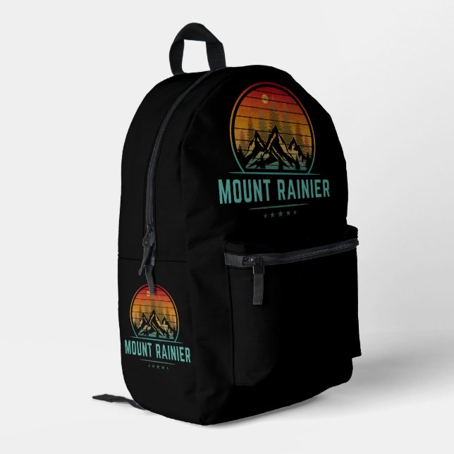 Mount Rainier National Park Printed Backpack (Back Corner Left)