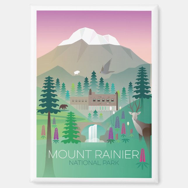 Mount Rainier National Park Refrigerator Magnet (Front)