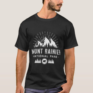 Mount Rainier National Park - Retro Hiking Vacatio T-Shirt