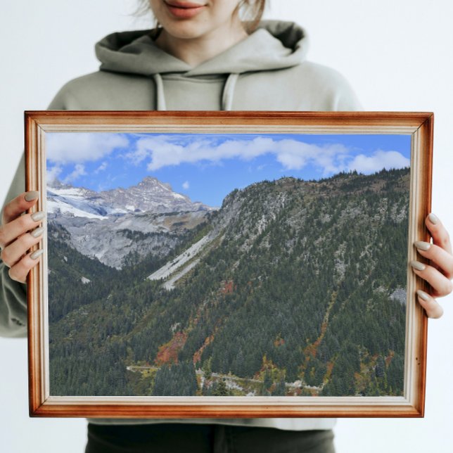 Mount Rainier National Park Scenic Canyon Photo Print (In Situ (Framed))