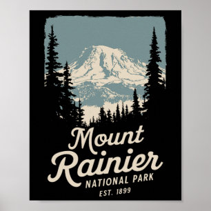 Mount Rainier National Park Souvenir Nature Outdoo Poster