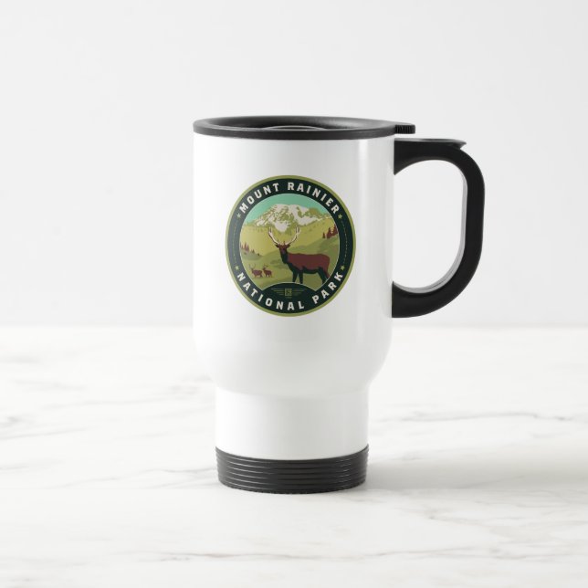 Mount Rainier National Park Travel Mug (Right)