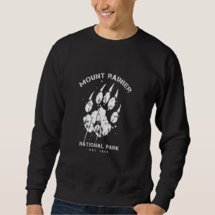 Mount Rainier National Park Vacation Bear Pawprint Sweatshirt