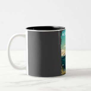 Mount RainIer National Park Vintage Minimal Travel Two-Tone Coffee Mug