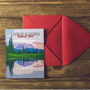 Mount Rainier National Park Vintage Postcard