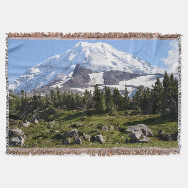 Mount Rainier National Park, WA. Spray Park Throw Blanket (Front)