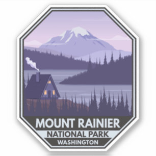 Mount Rainier National Park Washington Cabin Retro