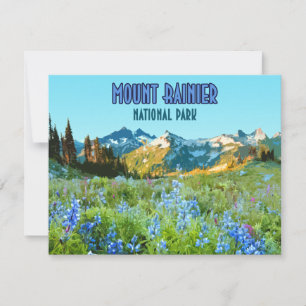 Mount Rainier National Park Washington Flat Card