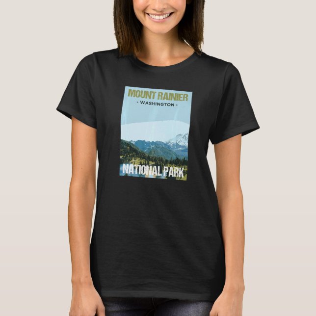 Mount Rainier National Park Washington Poster T-Shirt (Front)