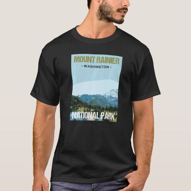 Mount Rainier National Park Washington Poster T-Shirt (Front)