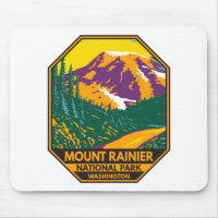 Mount Rainier National Park Washington Retro