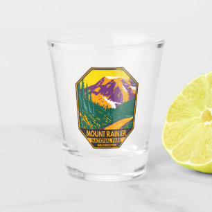 Mount Rainier National Park Washington Retro Shot Glass