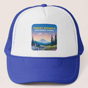 Mount Rainier National Park Washington Retro Trucker Hat