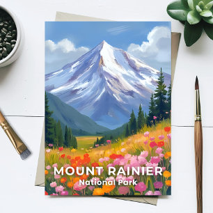 Mount Rainier National Park Washington Travel Postcard