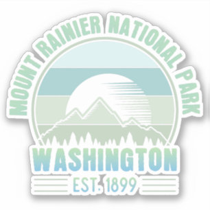 Mount Rainier National Park Washington USA Retro